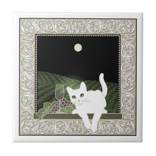 Vigne, Clair de Lune und Chat Blanc Fliese (Vorderseite)