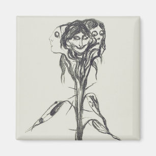 Vignette: Amaryllis by Edvard Munch Magnet