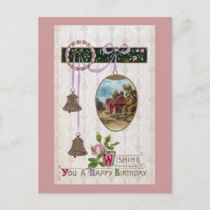 Vignette in Ei Vintage Geburtstag Postkarte