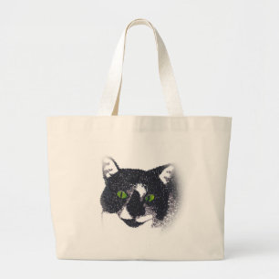 Vignette von Tuxedo Cat Face Bags Jumbo Stoffbeutel