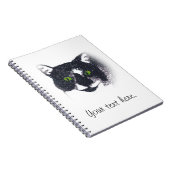 Vignette von Tuxedo Cat Face Foto Notebook Notizblock (Rechte Seite)