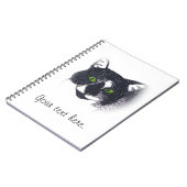Vignette von Tuxedo Cat Face Foto Notebook Notizblock (Linke Seite)