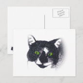 Vignette von Tuxedo Cat Face Postkarten (Vorne/Hinten)