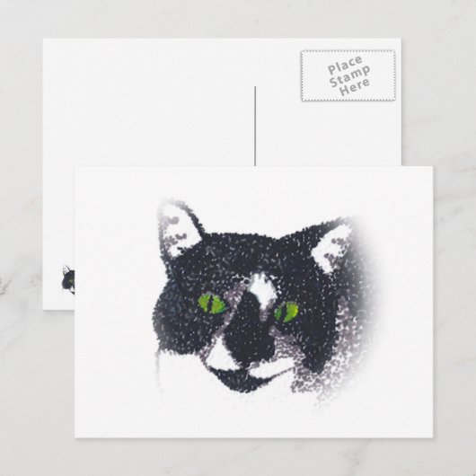 Vignette von Tuxedo Cat Face Postkarten (Vorne/Hinten)