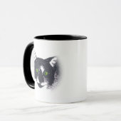 Vignette von Tuxedo Cat Face Tasse (Vorderseite Links)