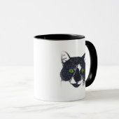 Vignette von Tuxedo Cat Face Tasse (VorderseiteRechts)