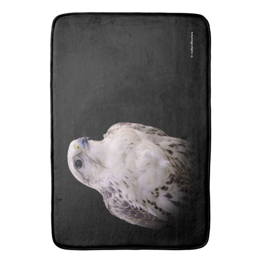 Vignetted Portrait eines inquisitiven Saker Falken Badematte (Vorderseite Vertikal)