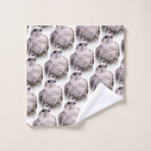 Vignetted Portrait eines inquisitiven Saker Falken Badhandtuch Set (Waschlappen)