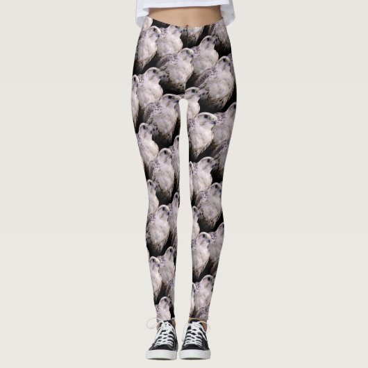 Vignetted Portrait eines inquisitiven Saker Falken Leggings (Vorderseite)