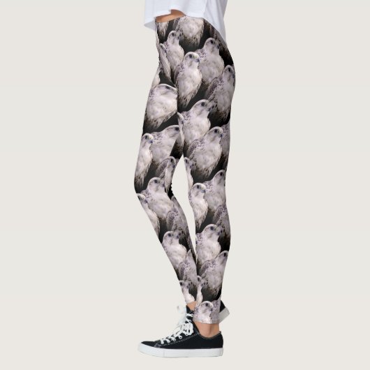 Vignetted Portrait eines inquisitiven Saker Falken Leggings (Links)