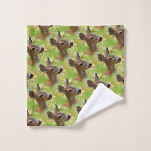 Vignetted Portrait von Lächelndem Schwarzschwanz-H Badhandtuch Set (Waschlappen)