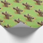 Vignetted Portrait von Lächelndem Schwarzschwanz-H Geschenkpapier (Ecke)