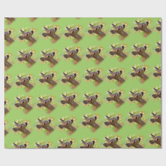 Vignetted Portrait von Lächelndem Schwarzschwanz-H Geschenkpapier (Flach)