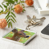 Vignetted Portrait von Lächelndem Schwarzschwanz-H Schlüsselanhänger (Seite)