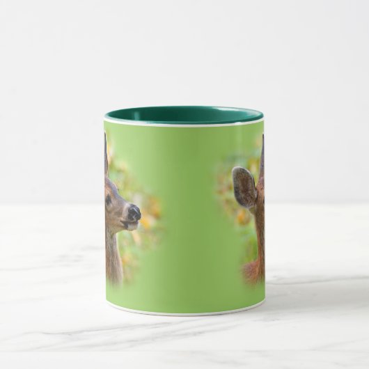 Vignetted Portrait von Lächelndem Schwarzschwanz-H Tasse (Zentrum)