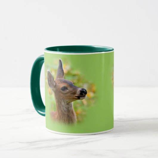 Vignetted Portrait von Lächelndem Schwarzschwanz-H Tasse (Vorderseite Links)