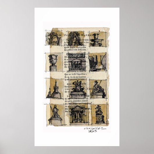 Vignettes im Garten von Versailles, Frankreich Poster (Vorne)