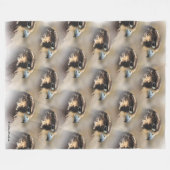 Vignettiertes Profil eines Peregrine Falken Fleecedecke (Vorderseite (Horizontal))