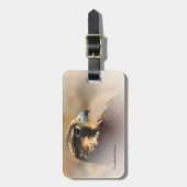 Vignettiertes Profil eines Peregrine Falken Gepäckanhänger (Vorderseite vertikal)