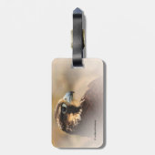 Vignettiertes Profil eines Peregrine Falken Gepäckanhänger (Rückseite vertikal)