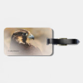 Vignettiertes Profil eines Peregrine Falken Gepäckanhänger (Rückseite horizontal)