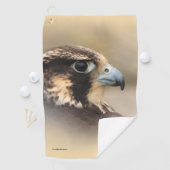 Vignettiertes Profil eines Peregrine Falken Golfhandtuch (Insitu)