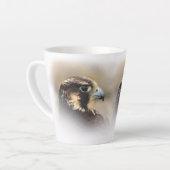 Vignettiertes Profil eines Peregrine Falken Milchtasse (Linke Ecke)