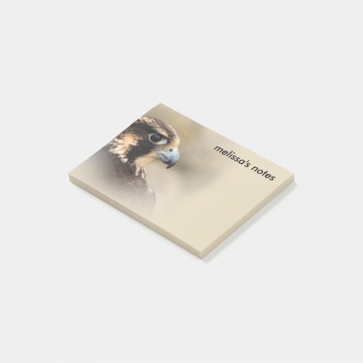 Vignettiertes Profil eines Peregrine Falken Post-it Klebezettel (angewinkelt)