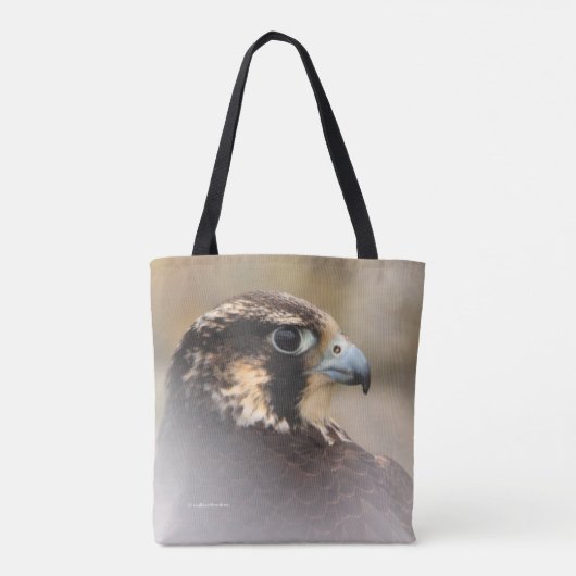 Vignettiertes Profil eines Peregrine Falken Tasche (Rückseite)