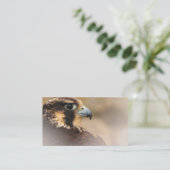 Vignettiertes Profil eines Peregrine Falken Visitenkarte (Stehend Vorderseite)