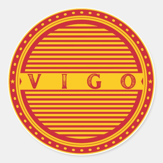 Vigo City Pride Emblem – Spanish Identity Runder Aufkleber (Vorderseite)