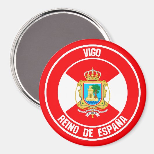 Vigo Round Emblem Magnet (Vorderseite/Rückseite)