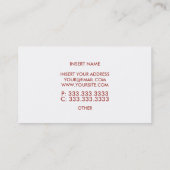 Vigorose Red Business Card Visitenkarte (Rückseite)