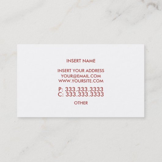 Vigorose Red Business Card Visitenkarte (Rückseite)