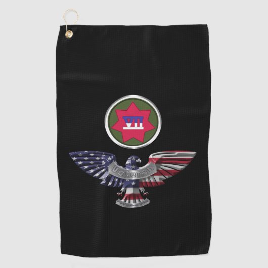VII Armored Corps Eagle Golfhandtuch (Vorderseite)