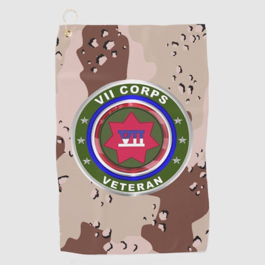 VII CORPS Desert Storm Veteran Golfhandtuch (Vorderseite)