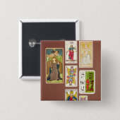 VIII Gerechtigkeit, sieben Tarotkarten Button (Vorne & Hinten)