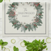 Viintage Personalisierter Weihnachtsfeiertag Geschirrtuch (Gefaltet)