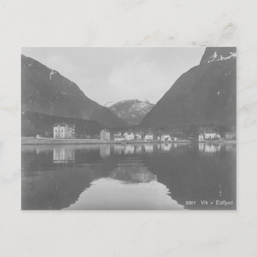 Vik Eidfjord Vintage Postkarte (Vorderseite)