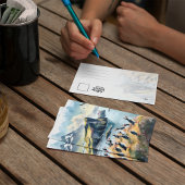 Vik Puffins Island Wasserfarbkarte Einladung