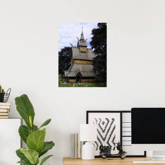 Vik Stave Church Poster (Heimbüro)