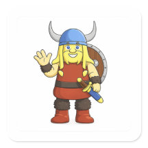 Viki der Wikinger Cartoon Charakter Quadratischer