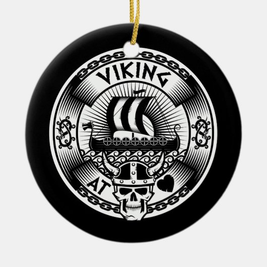 Viking am Herzen Keramik Ornament (Vorne)