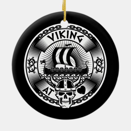 Viking am Herzen Keramik Ornament (Hinten)