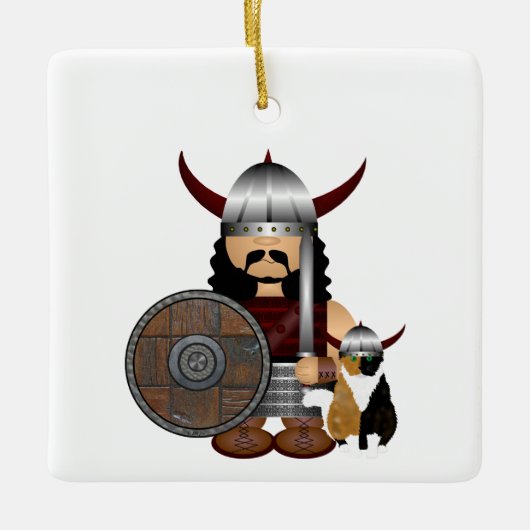 Viking and Cat Ornament (Vorderseite)