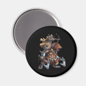 Viking Archer Riding War Bear Magnet (Vorderseite/Rückseite)