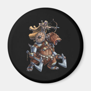 Viking Archer Riding War Bear Magnet