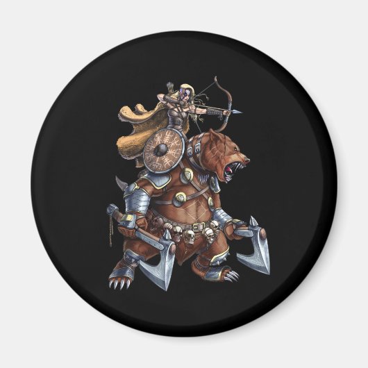 Viking Archer Riding War Bear Magnet (Vorne)