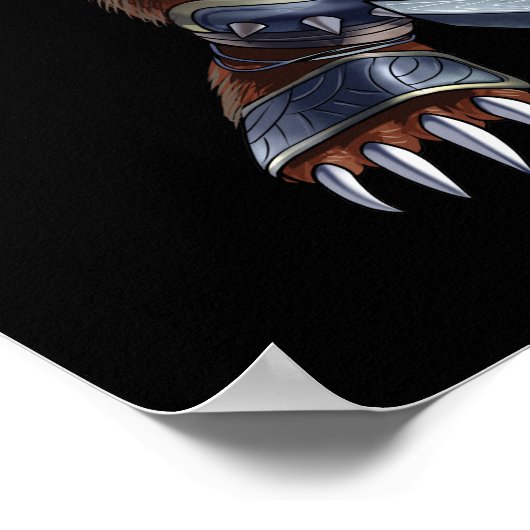 Viking Archer Riding War Bear Poster (Ecke)