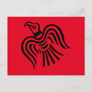 Viking Banner Raven Symbol Postkarte